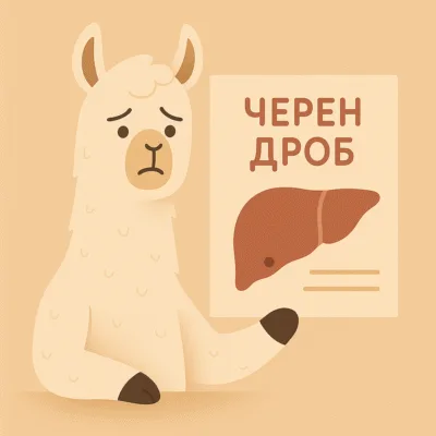 Лама държи постер с черен дроб и изглежда загрижена