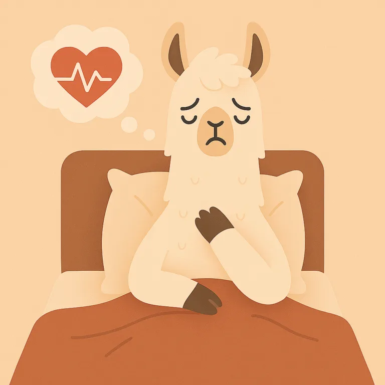 Лама се събужда с тревожен поглед и ускорен пулс