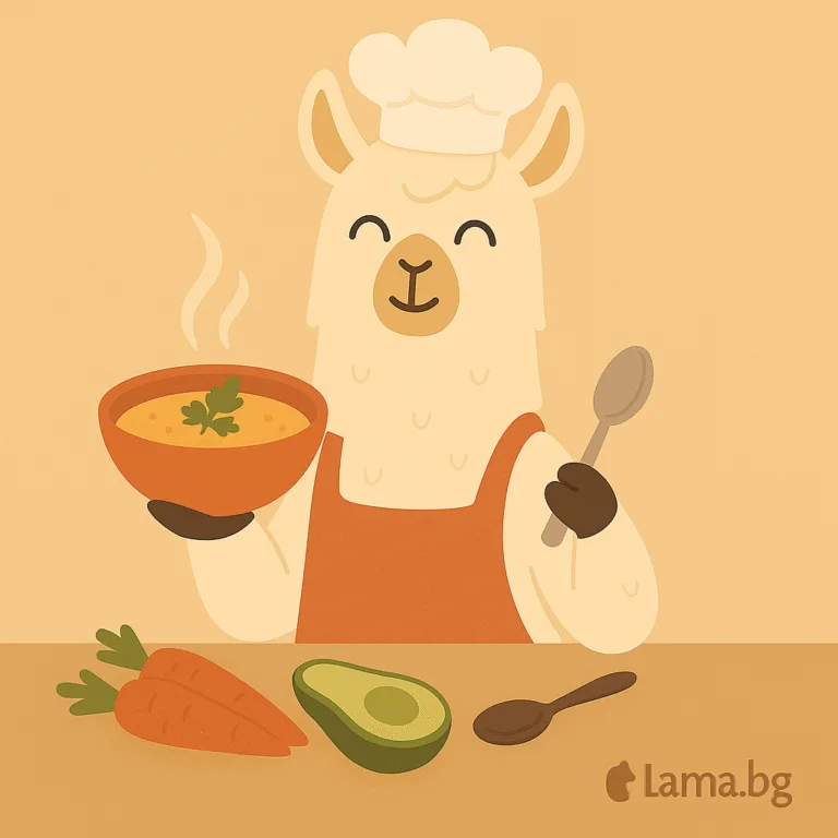 Лама с купа супа – илюстрация за вечеря при инсулинова резистентност