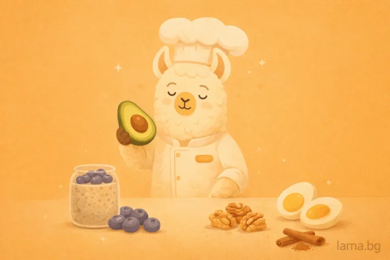 Лама с авокадо и яйца – илюстрация за закуска при инсулинова резистентност