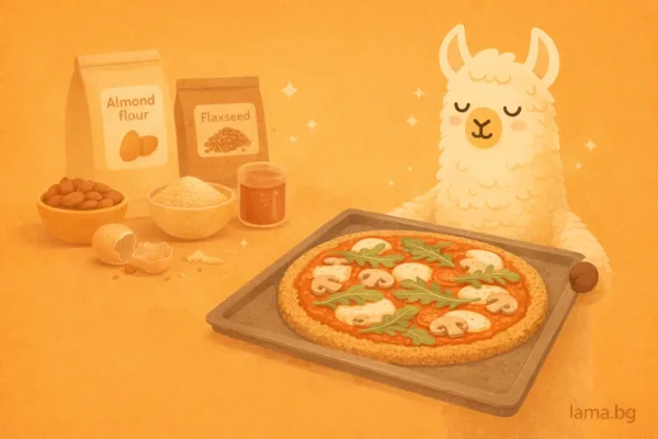 Пица с бадемово и ленено тесто, подходяща при инсулинова резистентност