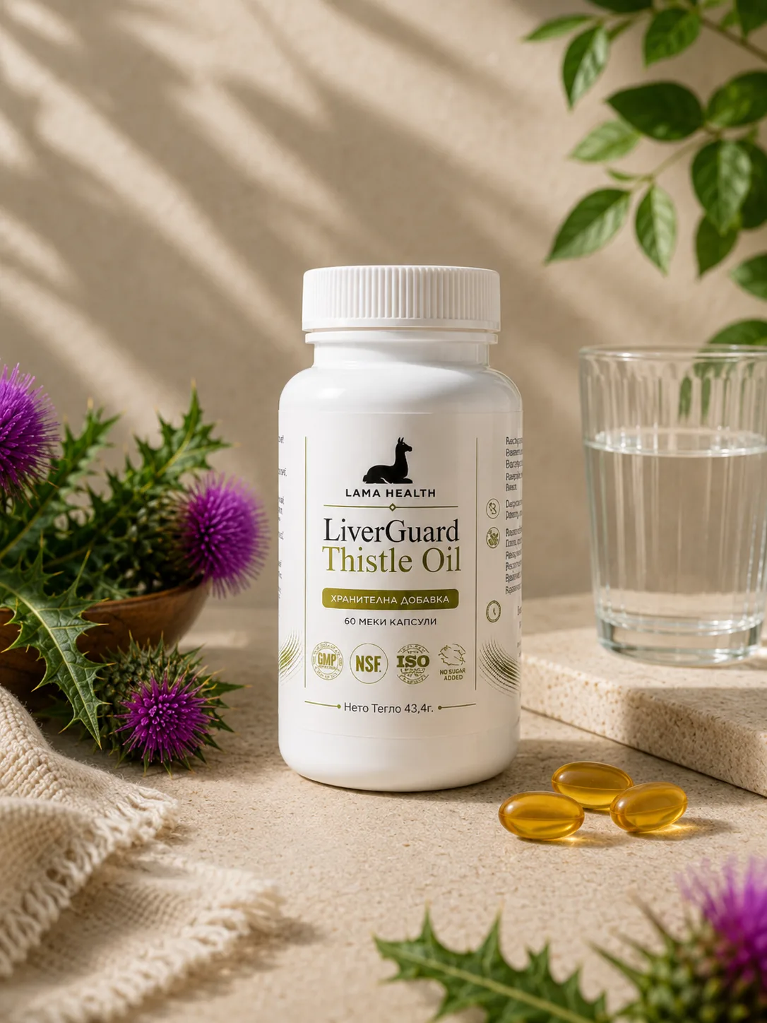 LiverGuard Thistle Oil – масло от бял трън, 60 меки капсули