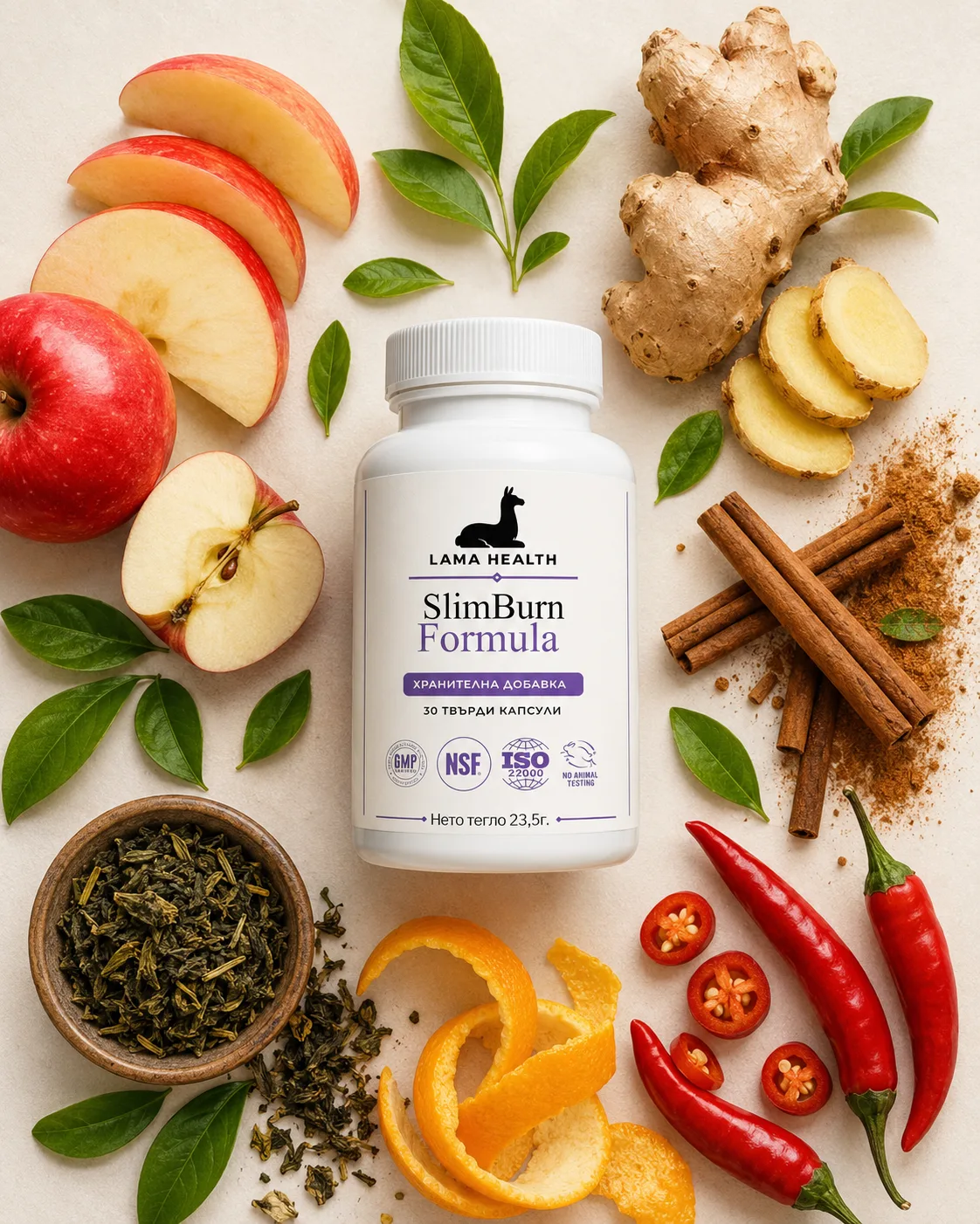 SlimBurn Formula с 9 активни компонента и 100 μg хром